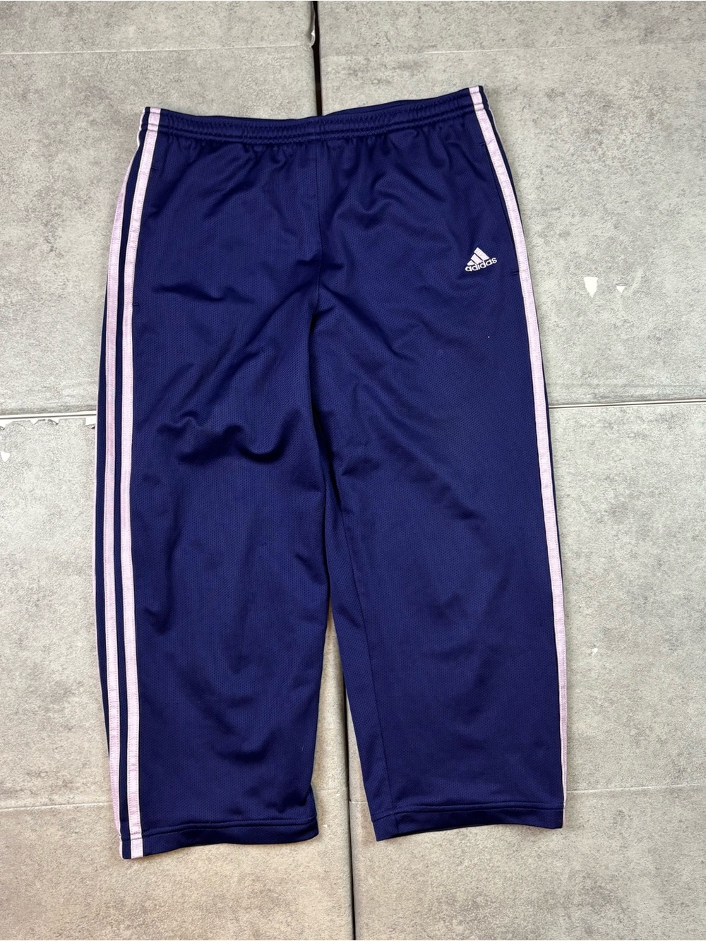 Y2k adidas capris navy with purple stripe